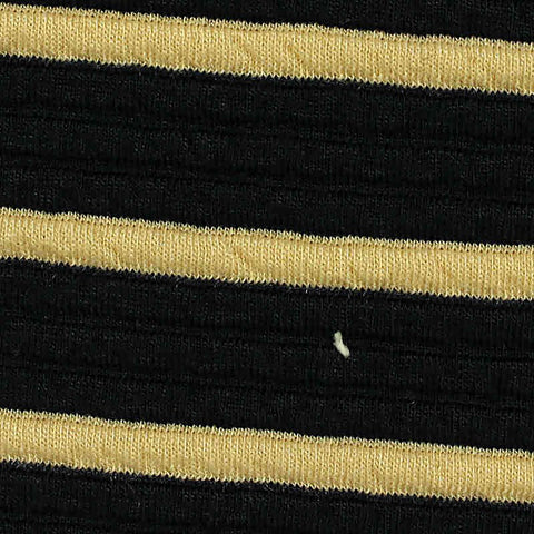 Black Horizontal-Stripe Knit, Polyester, 355 gsm