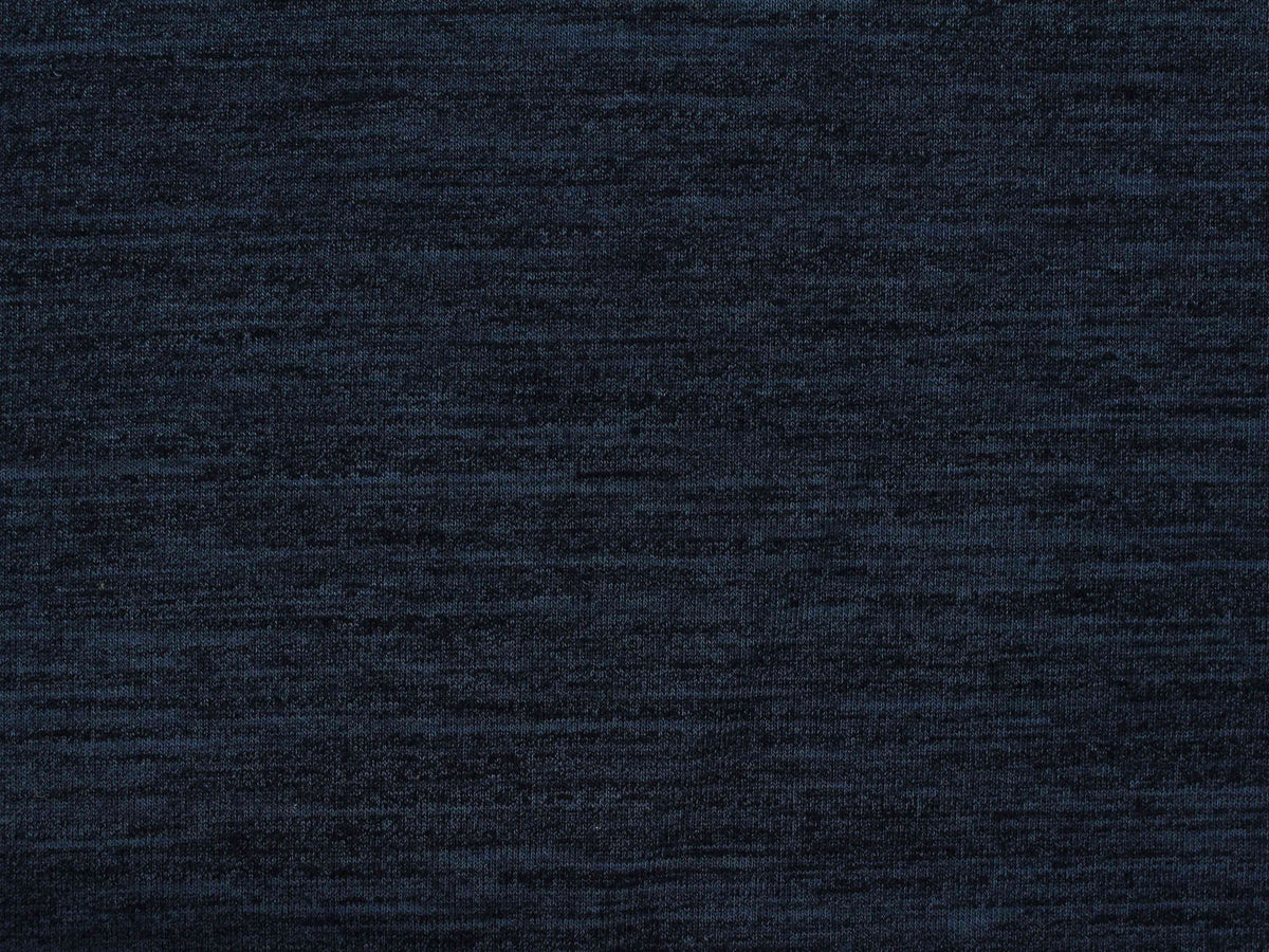 Dark Blue Marl French Terry, Polyester, 178 gsm