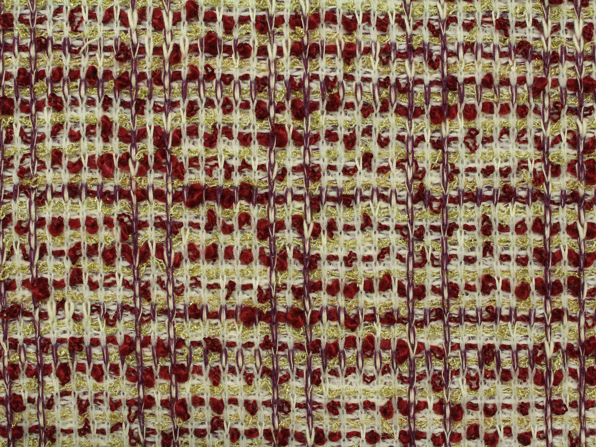 Red Textured Jacquard, Poly-Cotton