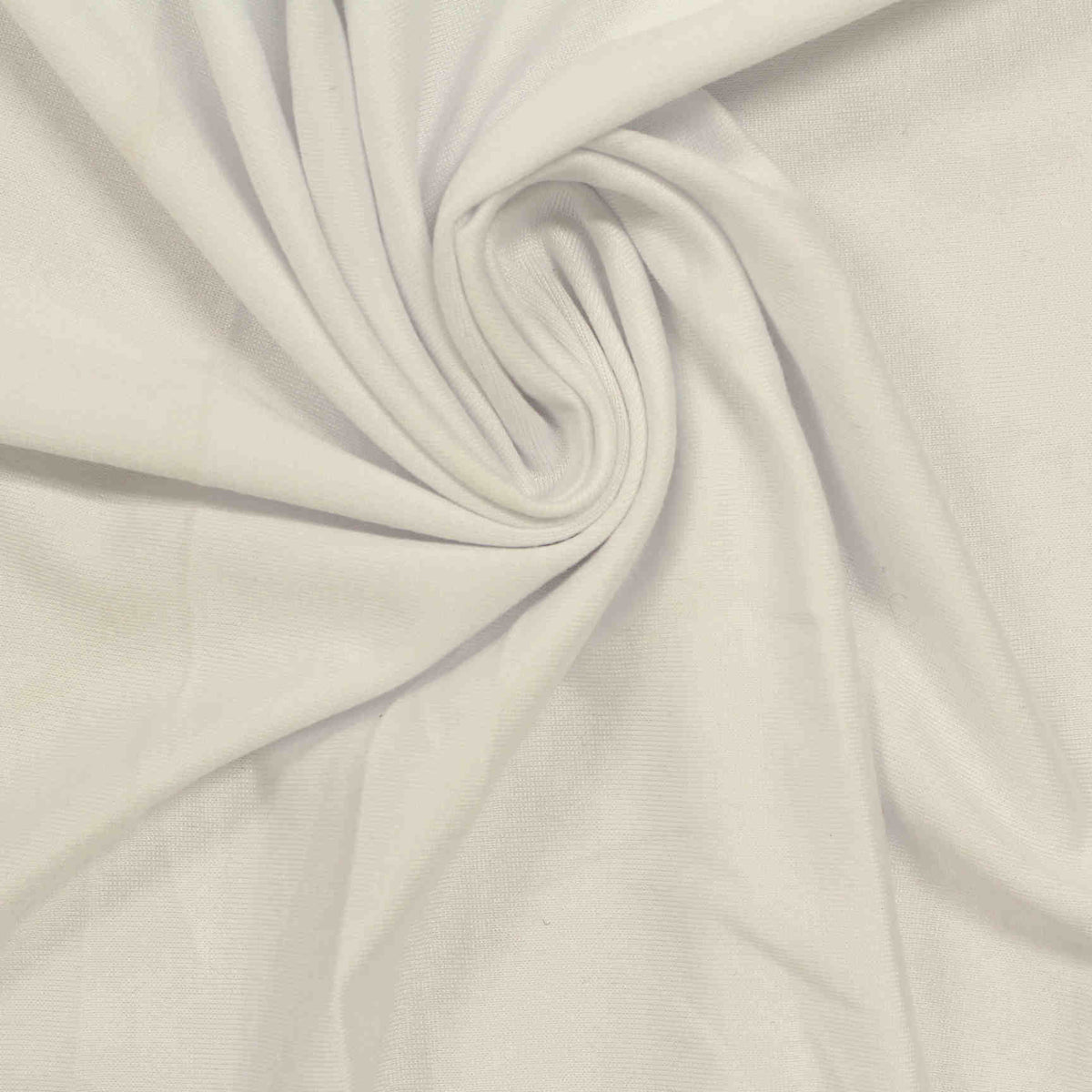 Brushed Polyester Stretch Jersey Knit Fabric, 135 gsm, 152 cm — White