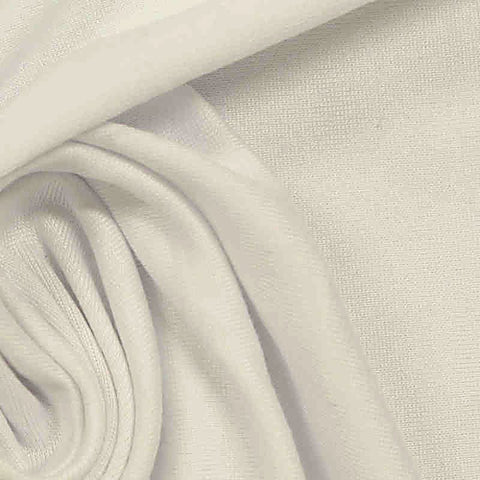 Brushed Polyester Stretch Jersey Knit Fabric, 135 gsm, 152 cm — White