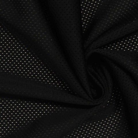 100% Polyester Mesh Fabric, 110 gsm, 155 cm — Black