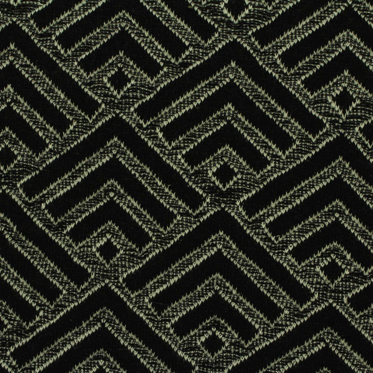 Black Geometric-Chevron Jacquard, Polyester, 435 gsm