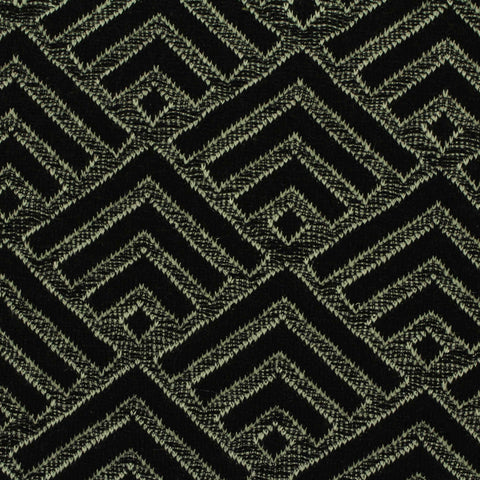 Black Geometric-Chevron Jacquard, Polyester, 435 gsm