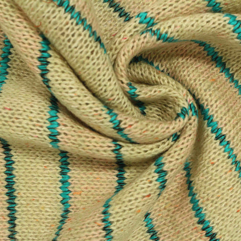 Teal Vertical-Stripe Chunky Knit, Acrylic-Poly