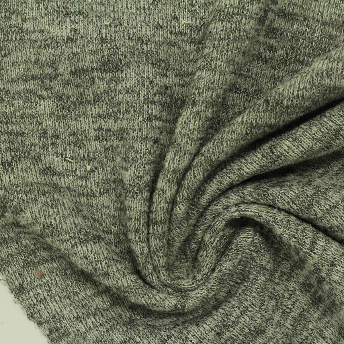 Dark Grey Heathered-Marl Chunky Knit, Polyester, 288 gsm
