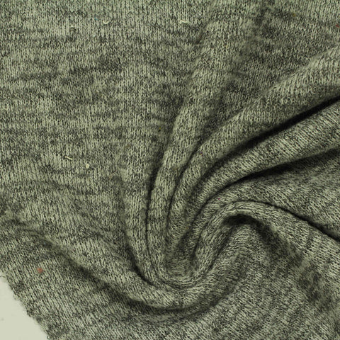Dark Grey Heathered-Marl Chunky Knit, Polyester, 288 gsm