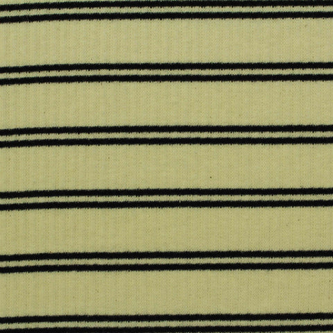 Black Stripes Rib Knit, Cotton