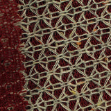 Marled Red Geometric-Lattice Jacquard, Cotton-Poly — texture