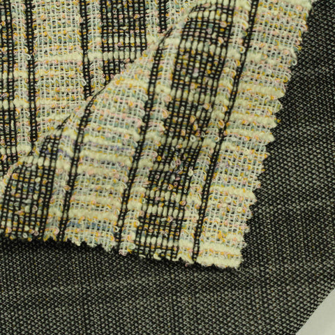 Khaki Textured-Plaid Jacquard, Polyester
