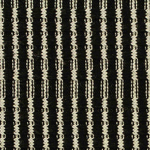 Black Vertical-Stripe Rib Knit, Poly-Viscose, 260 gsm