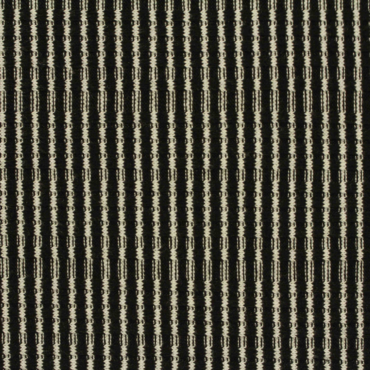 Black Vertical-Stripe Rib Knit, Poly-Viscose, 260 gsm