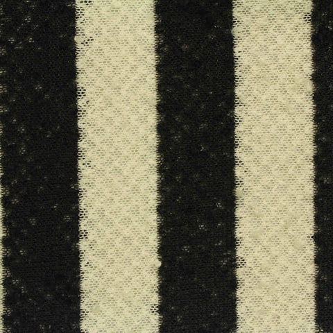 Black Vertical-Stripe French Terry, Polyester
