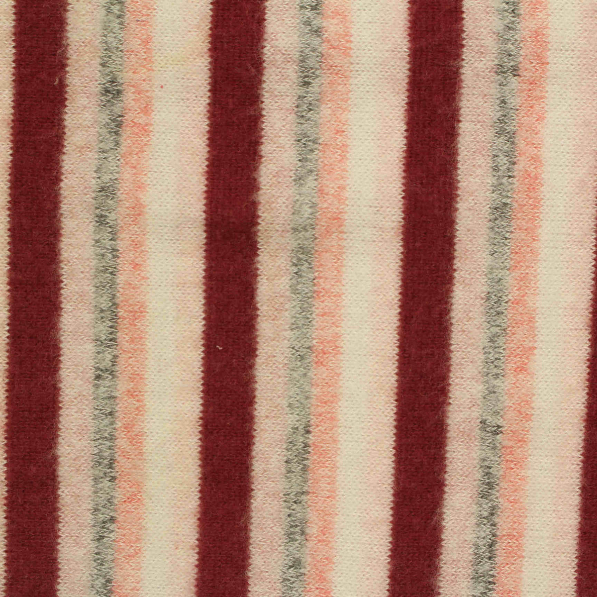 Dark Red Vertical-Stripe Chunky Knit, Viscose-Poly