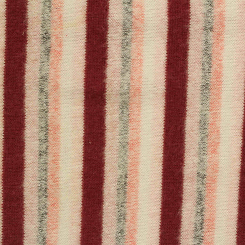Dark Red Vertical-Stripe Chunky Knit, Viscose-Poly