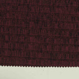 Dark Red Horizontal-Stripe Rib Knit, Viscose-Poly