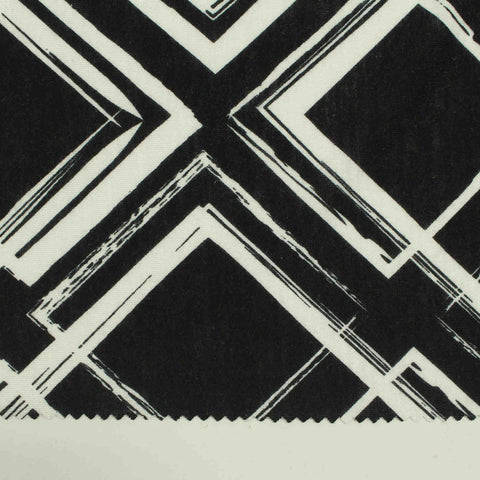 Black Brushstroke Jersey Knit, Polyester
