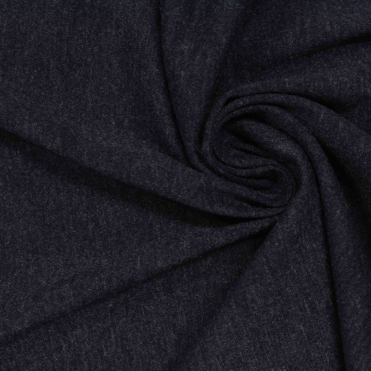 Dark Blue Marl Jersey Knit, Cotton-Poly, 145 gsm