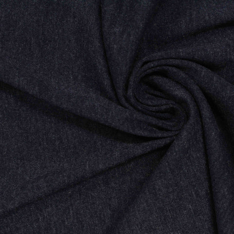 Dark Blue Marl Jersey Knit, Cotton-Poly, 145 gsm