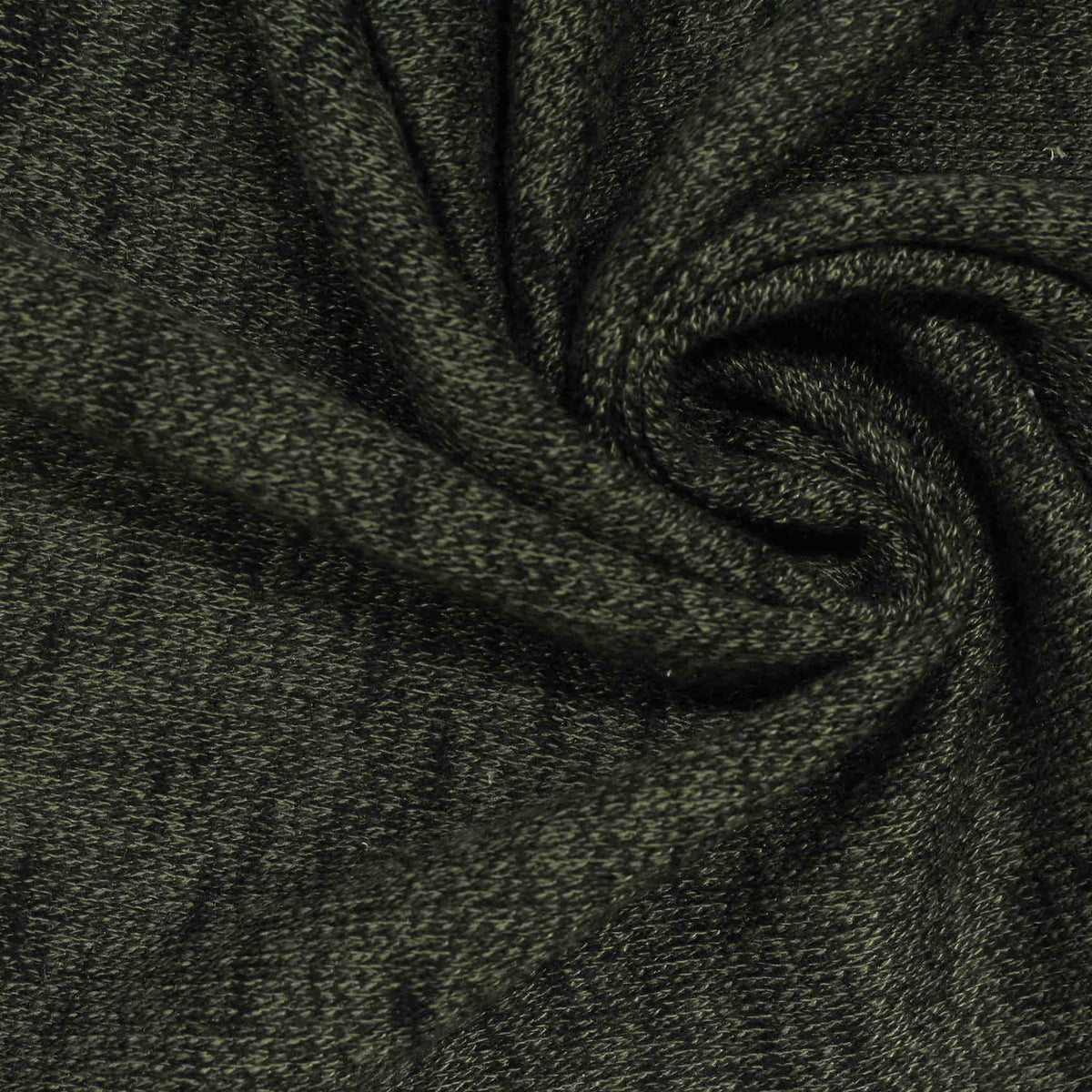 Dark Green Marl French Terry, Poly-Viscose, 187 gsm