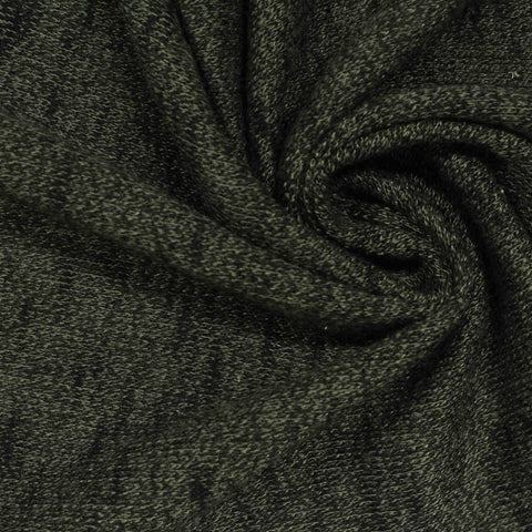 Dark Green Marl French Terry, Poly-Viscose, 187 gsm