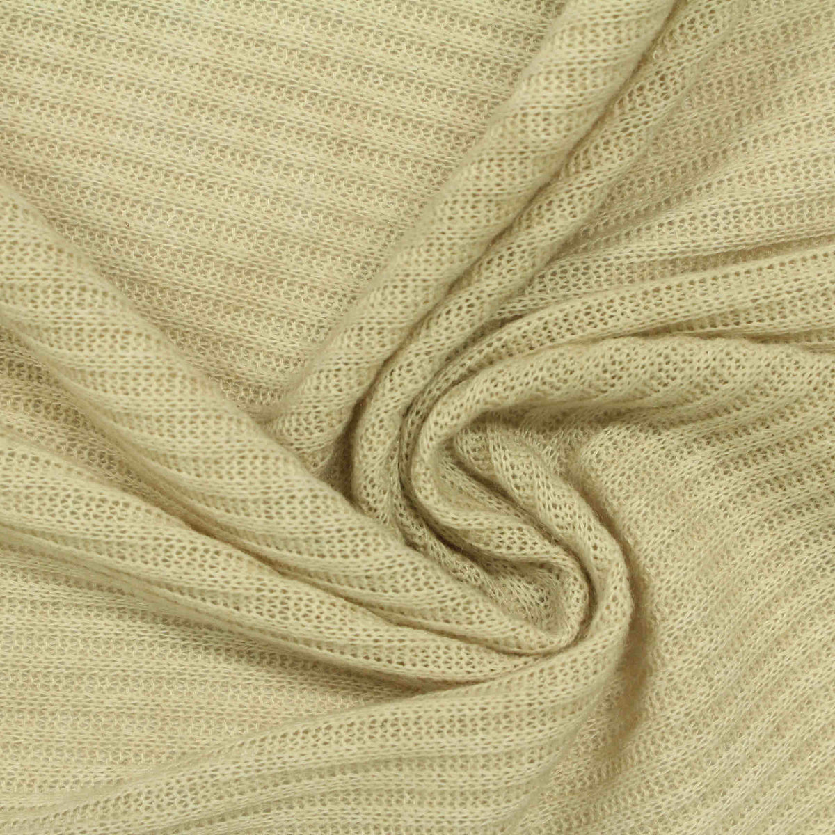 Polyester Viscose Rib Knit Fabric, 182 gsm, 155 cm — Beige