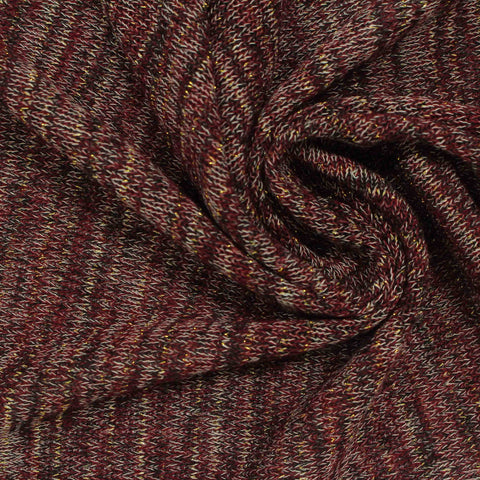 Polyester Metallic Stretch Chunky Knit Fabric, 184 gsm, 163 cm — Brown