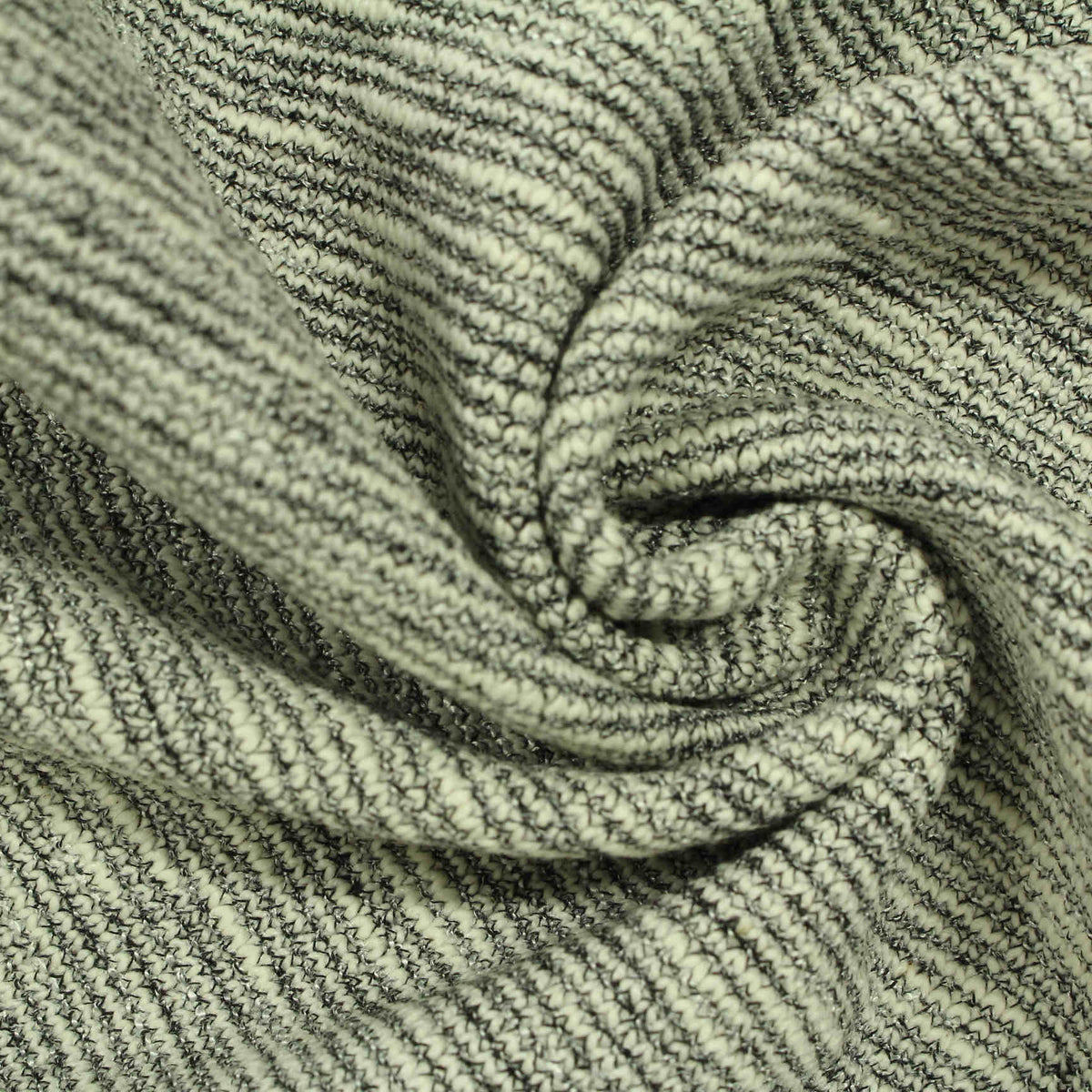 Black Marl Interlock Knit, Viscose-Poly, 286 gsm