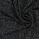 Polyester Stretch Rib Knit Fabric, 170 gsm, 155 cm — Black