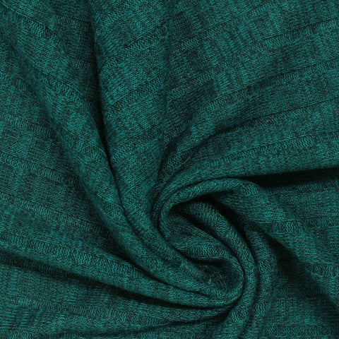 Polyester Stretch Rib Knit Fabric, 170 gsm, 155 cm — Green