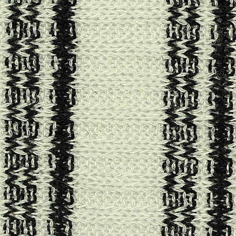 Black Vertical-Stripe Rib Knit, Poly-Viscose, 190 gsm