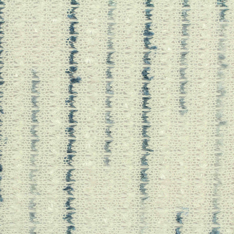Blue Vertical-Stripe Chunky Knit, Poly-Viscose, 199 gsm