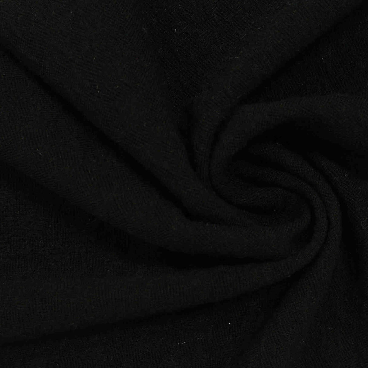 Polyester Stretch Knit Fabric, 201 gsm, 165 cm — Black
