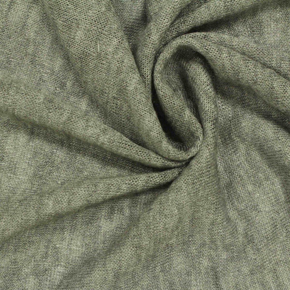 Light Green Heathered-Marl Rib Knit, Viscose-Poly