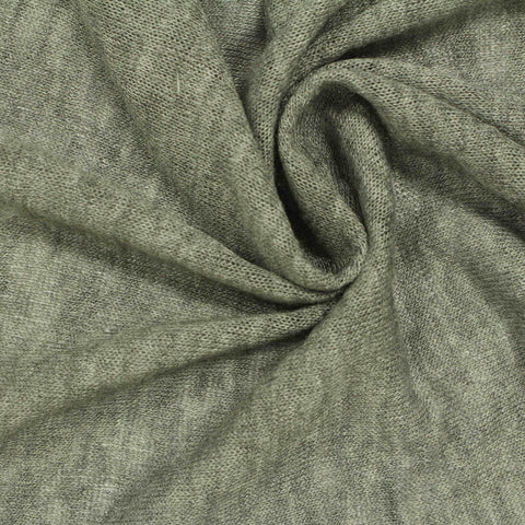 Light Green Heathered-Marl Rib Knit, Viscose-Poly