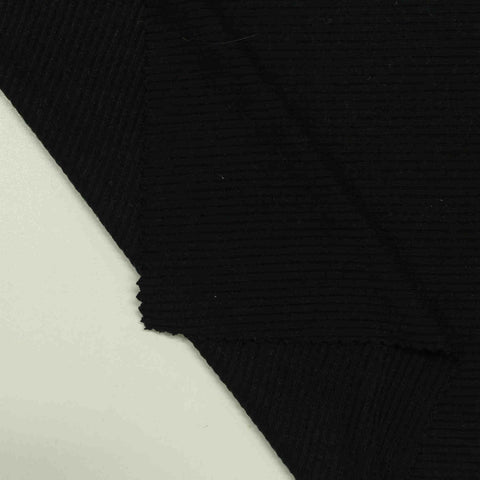 Viscose Stretch Rib Knit Fabric, 220 gsm, 120 cm — Black