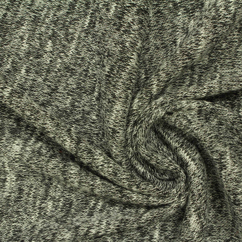 Black Marl Chunky Knit, Poly-Viscose, 192 gsm