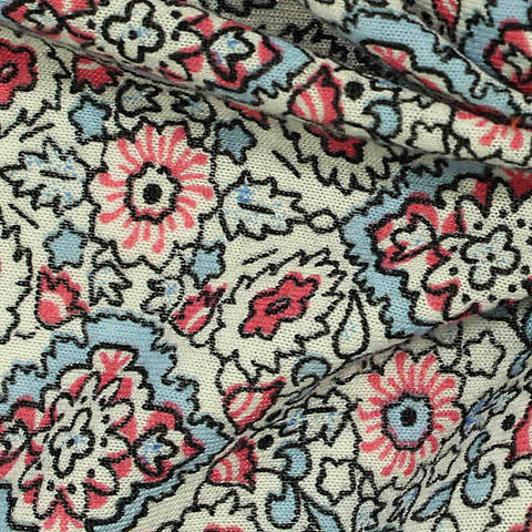 Pink Floral Knit, Polyester, 165 gsm
