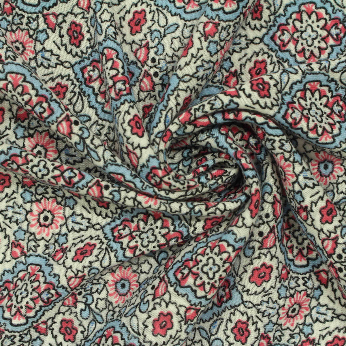 Pink Floral Knit, Polyester, 165 gsm