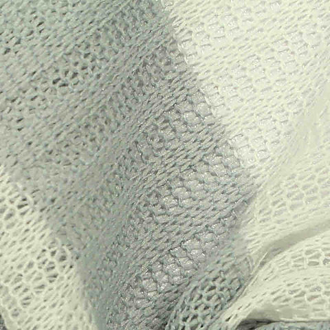 Light Grey Stripes Rib Knit, Viscose-Poly