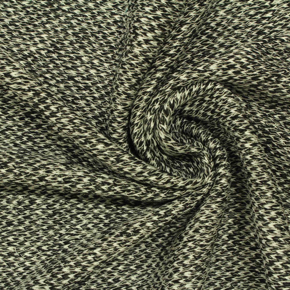 Black Marl Chunky Knit, Poly-Viscose, 179 gsm