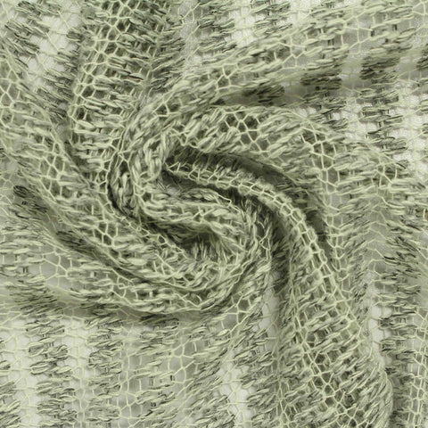 Light Green Geometric-Grid Chunky Knit