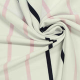 White Vertical-Stripe Knit, Polyester