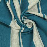 Teal Vertical-Stripe Jersey Knit, Viscose-Poly