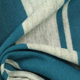 Teal Vertical-Stripe Jersey Knit, Viscose-Poly — texture