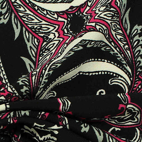 Black Abstract-Paisley Knit, Polyester