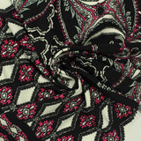 Black Abstract-Paisley Knit, Polyester