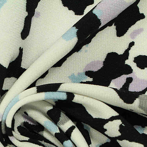Black Animal Print Knit, Polyester, 195 gsm