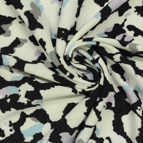 Black Animal Print Knit, Polyester, 195 gsm