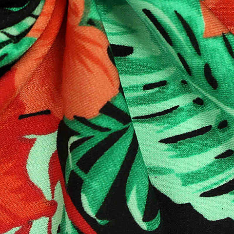 Red Flowers Knit, Polyester, 227 gsm